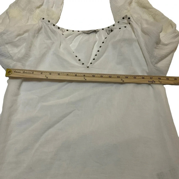 SCOTCH & SODA Embroidered Cotton Peasant Blouse size 1/2 comparable to a medium - Picture 11 of 11